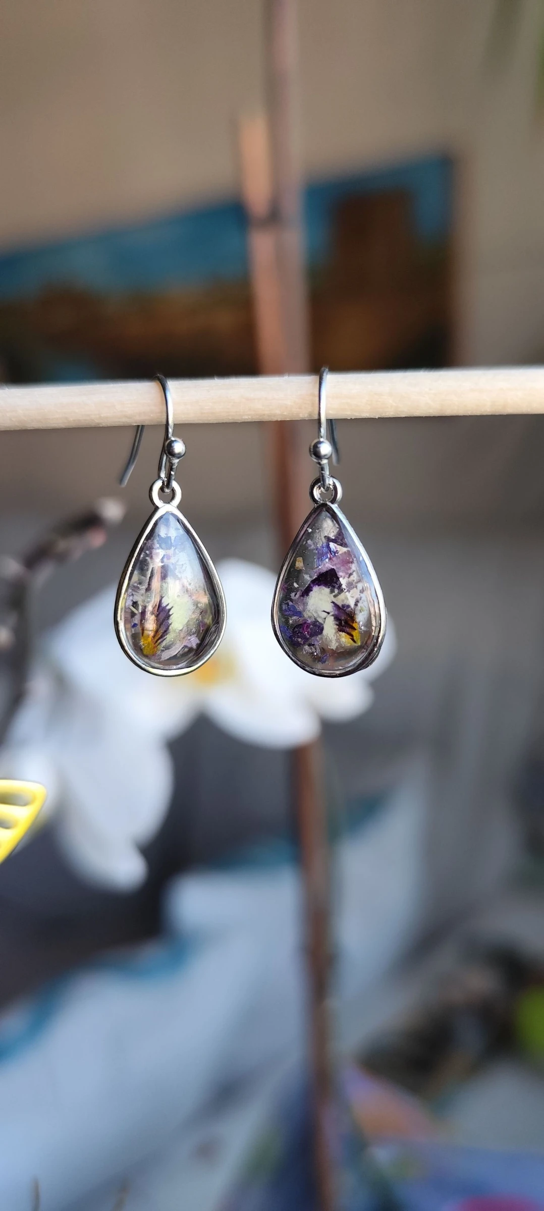 Thoughts and blue flowers earrings – photo 8